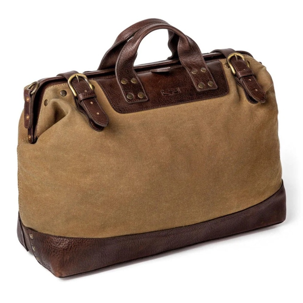 Mission Mercantile Heritage Waxed Canvas / Leather Lineman Duffle Bag - Carry On